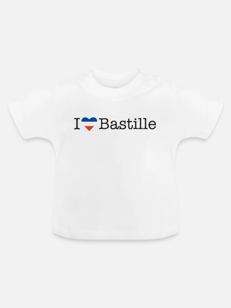 I love - Baby Bio-T-Shirt mit Rundhals - Weiß