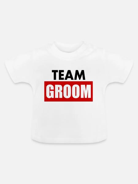 Team groom - Baby Bio-T-Shirt mit Rundhals - Weiß
