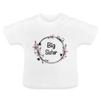 Grande Sœur - T-shirt bio col rond Bébé - blanc - Devant