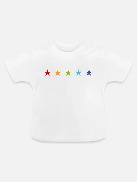 Die 5 fünf Sterne - Baby Bio-T-Shirt mit Rundhals - Weiß