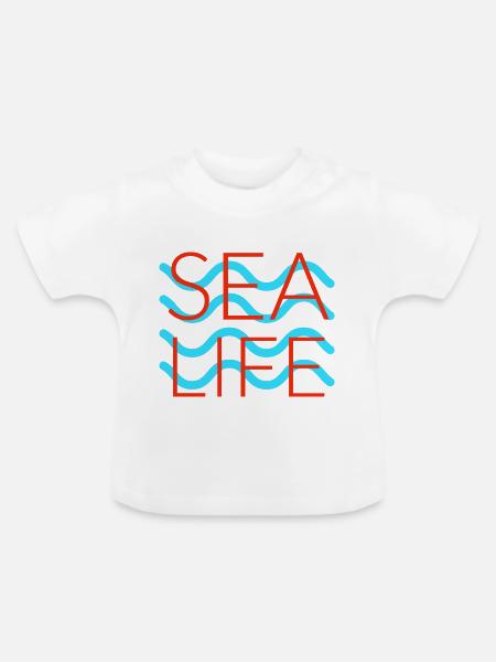 Leben im Meer - Baby Bio-T-Shirt mit Rundhals - Weiß