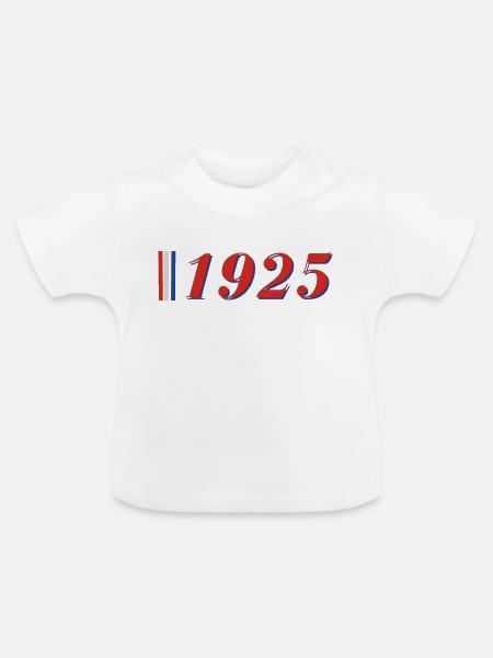 Jahr 1925 - Baby Bio-T-Shirt mit Rundhals - Weiß