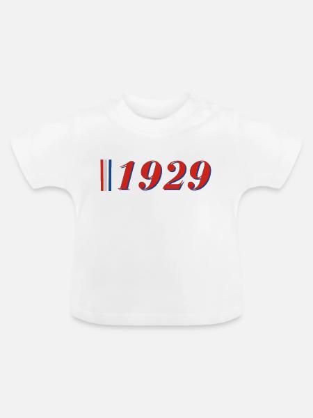 Jahr 1929 - Baby Bio-T-Shirt mit Rundhals - Weiß