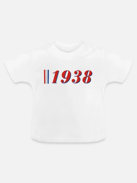 Jahr 1938 - Baby Bio-T-Shirt mit Rundhals - Weiß