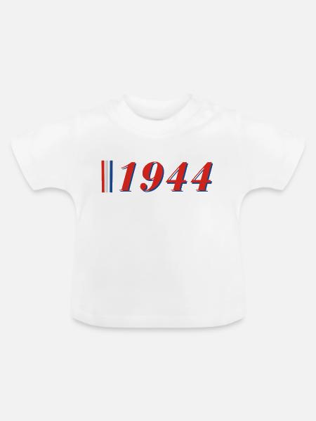 Jahr 1944 - Baby Bio-T-Shirt mit Rundhals - Weiß