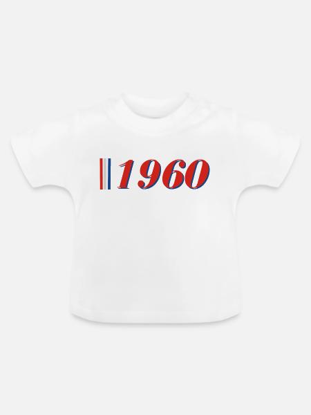 Jahr 1960 - Baby Bio-T-Shirt mit Rundhals - Weiß