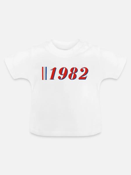 Jahr 1982 - Baby Bio-T-Shirt mit Rundhals - Weiß