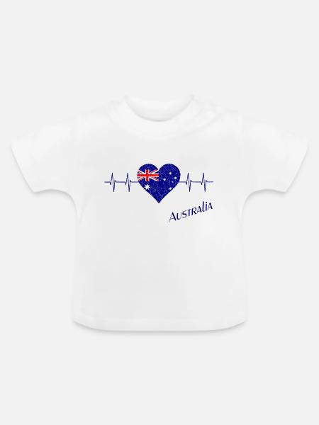 Australien - Baby Bio-T-Shirt mit Rundhals - Weiß