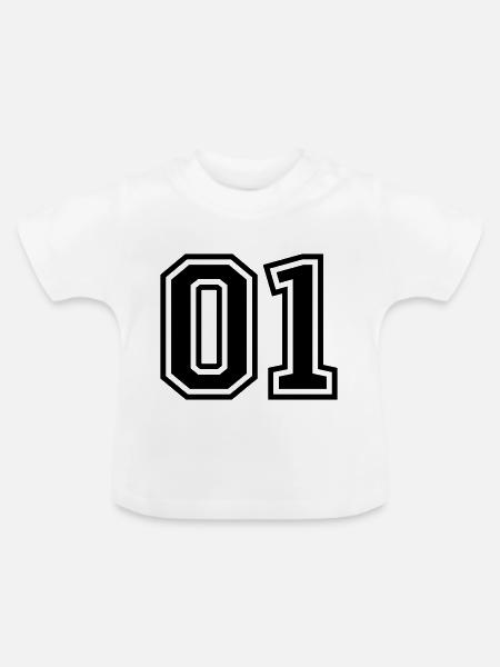 01 eins nummer - Baby Bio-T-Shirt mit Rundhals - Weiß