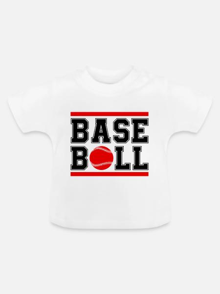 baseball 1 - Baby Bio-T-Shirt mit Rundhals - Weiß