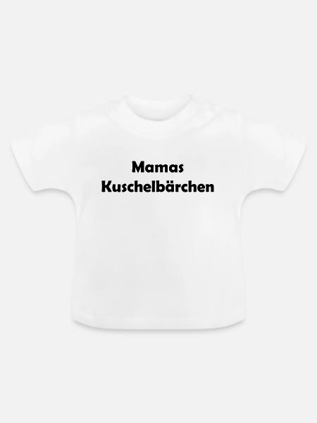 Mamas Kuschelbärchen - Baby Bio-T-Shirt mit Rundhals - Weiß