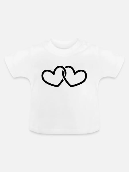 Für Immer Herzen - Baby Bio-T-Shirt mit Rundhals - Weiß
