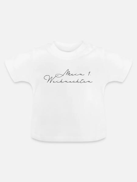 My 1st Christmas - Baby Organic T-Shirt with Round Neck - white