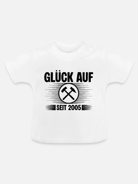 Glueck auf seit 2005 - Baby Bio-T-Shirt mit Rundhals - Weiß