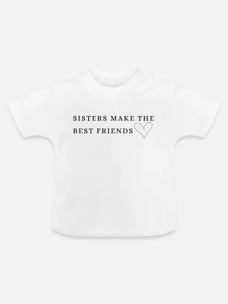 Sister - Baby Bio-T-Shirt mit Rundhals - Weiß