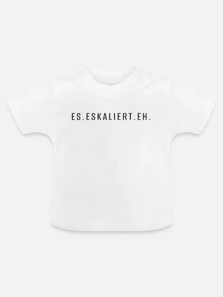 Es_eskaliert - Baby Bio-T-Shirt mit Rundhals - Weiß
