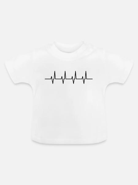 herz frequenz - Baby Bio-T-Shirt mit Rundhals - Weiß