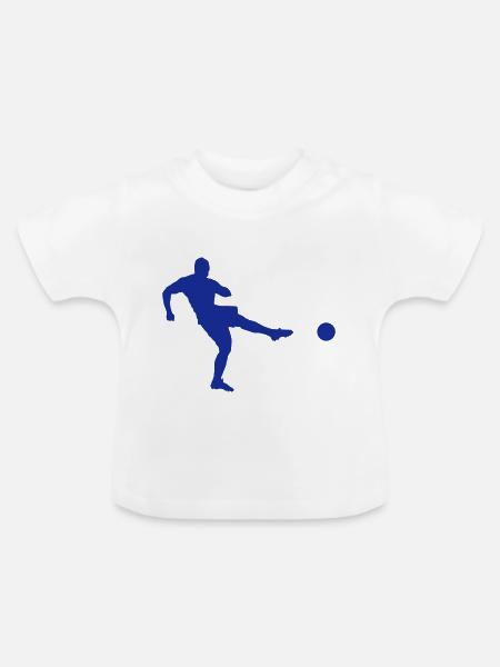 fussball1 - Baby Bio-T-Shirt mit Rundhals - Weiß