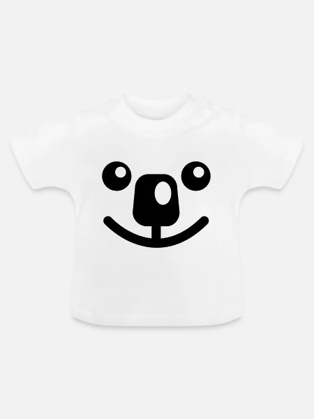 Koala face - Line - Baby Bio-T-Shirt mit Rundhals - Weiß