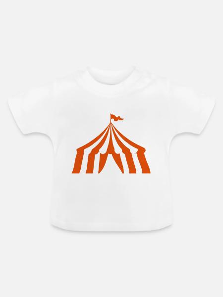 Zirkuszelt - Baby Bio-T-Shirt mit Rundhals - Weiß