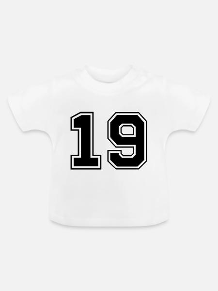 neunzehn - Baby Bio-T-Shirt mit Rundhals - Weiß