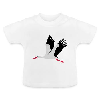 Stork - Baby Organic T-Shirt with Round Neck - white - Front
