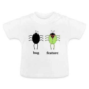 Bug vs Feature - Baby Bio-T-Shirt mit Rundhals - Weiß - Vorne