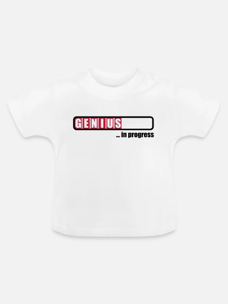 Genius in progress - Baby Bio-T-Shirt mit Rundhals - Weiß
