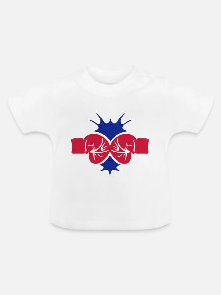Boxhandschuh Auswirkungen ein - Baby Bio-T-Shirt mit Rundhals - Weiß