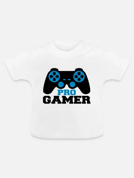 Pro Gamer Logo - Baby Bio-T-Shirt mit Rundhals - Weiß