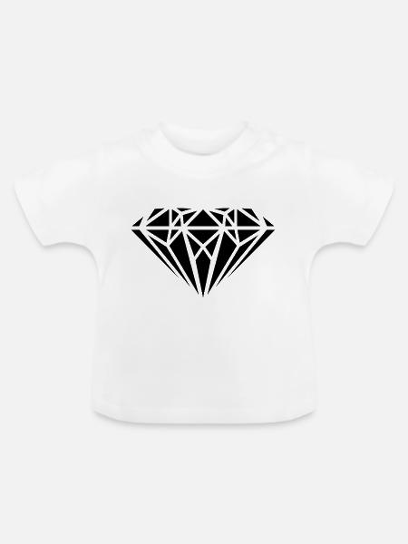diamant - Baby Bio-T-Shirt mit Rundhals - Weiß