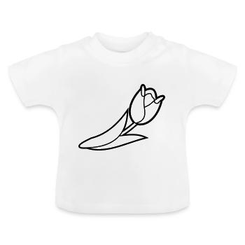 Blumen: Tulpe - Baby Organic T-Shirt with Round Neck - white - Front