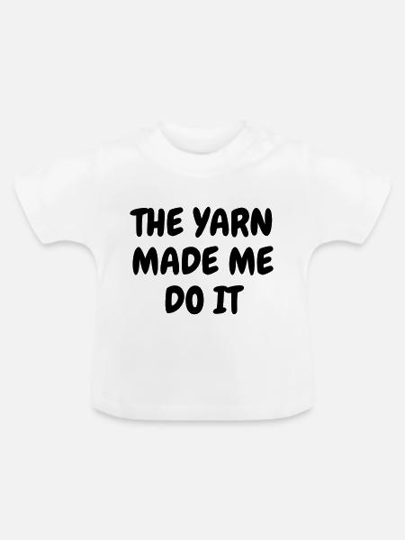 Stricken / stricker / Sticken / mode - Baby Bio-T-Shirt mit Rundhals - Weiß