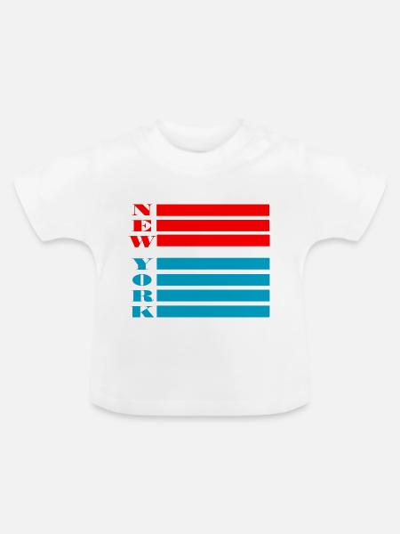 New York - Baby Bio-T-Shirt mit Rundhals - Weiß