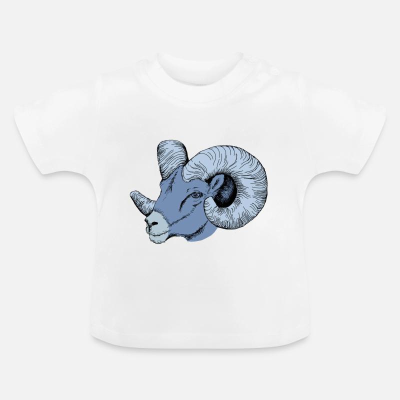 Aries - Bélier - T-shirt bio col rond Bébé - blanc