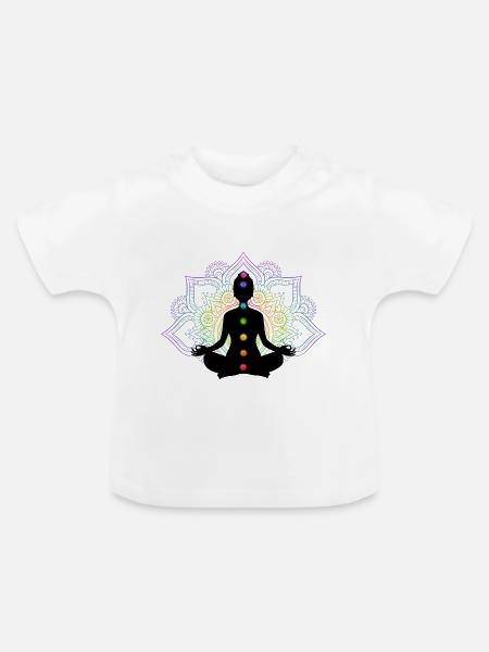 Chakra Meditation - Baby Bio-T-Shirt mit Rundhals - Weiß