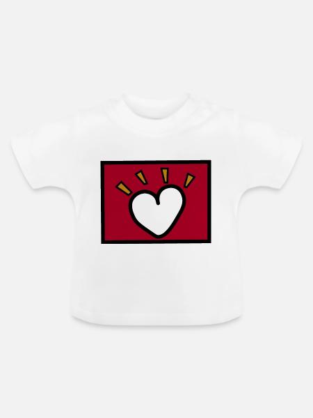 Lieben ist dringend - Baby Bio-T-Shirt mit Rundhals - Weiß