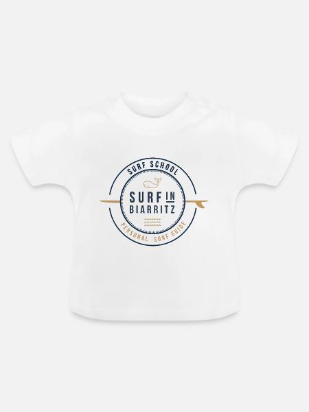 Logo für Surfen - Baby Bio-T-Shirt mit Rundhals - Weiß