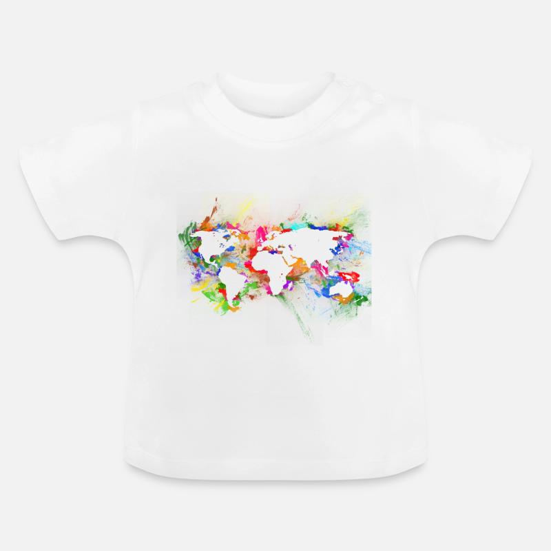 RÉSUMÉ WORLD MAP - T-shirt bio col rond Bébé - blanc