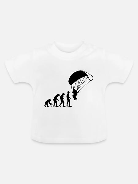 Paragliding - Baby Bio-T-Shirt mit Rundhals - Weiß