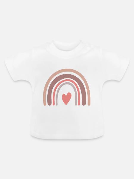Rainbow - Baby Bio-T-Shirt mit Rundhals - Weiß