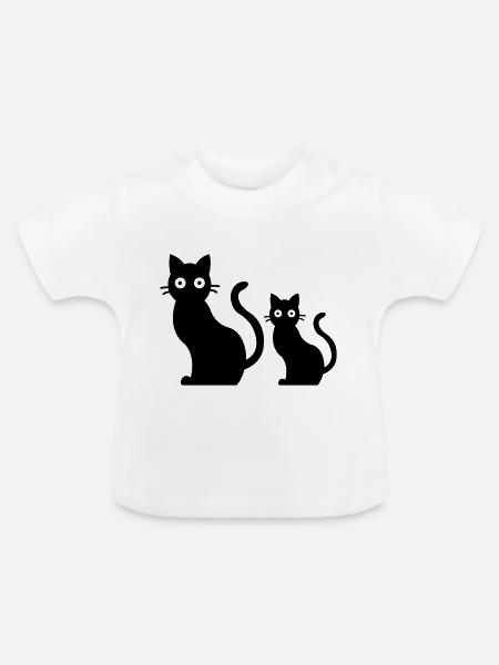cat family - Baby Bio-T-Shirt mit Rundhals - Weiß