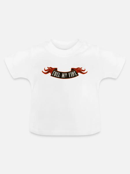 Zünde mein Feuer an - Baby Bio-T-Shirt mit Rundhals - Weiß