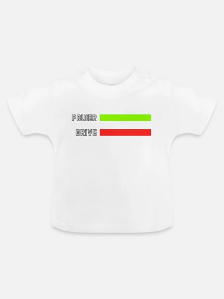 Power Drive - Baby Bio-T-Shirt mit Rundhals - Weiß