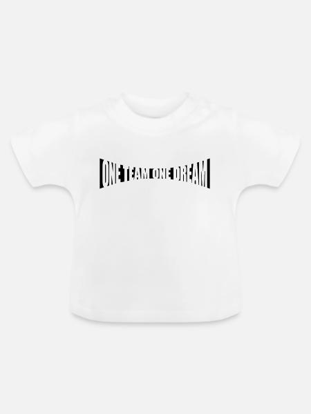 Gebogen One Team - Baby Bio-T-Shirt mit Rundhals - Weiß