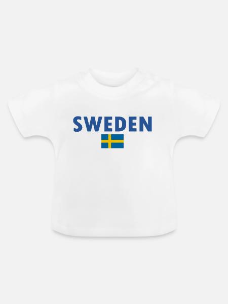 Schweden - Baby Bio-T-Shirt mit Rundhals - Weiß