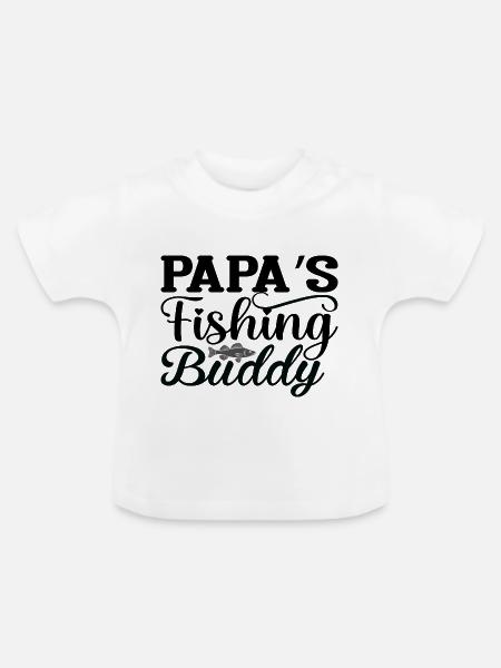 Papa´s Fishing Buddy - Baby Bio-T-Shirt mit Rundhals - Weiß