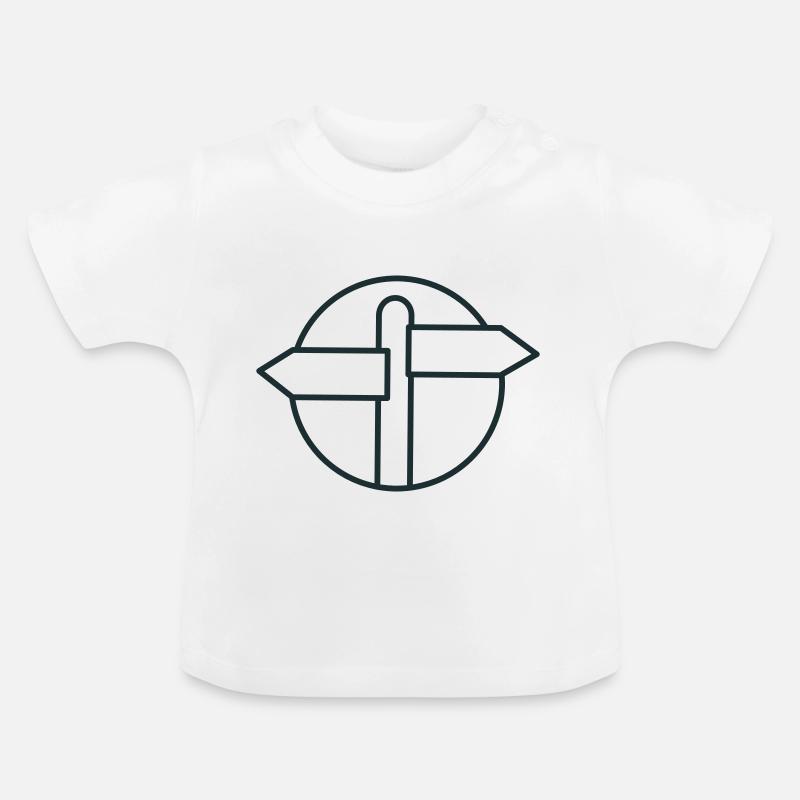 Panneau de direction vide dans un cercle - T-shirt bio col rond Bébé - blanc