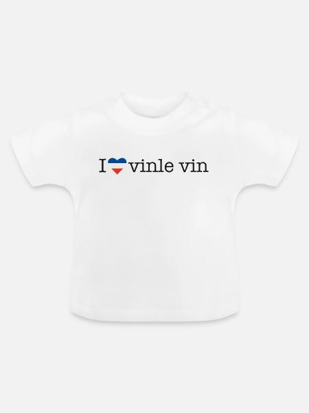 I love vinle vin - Baby Bio-T-Shirt mit Rundhals - Weiß
