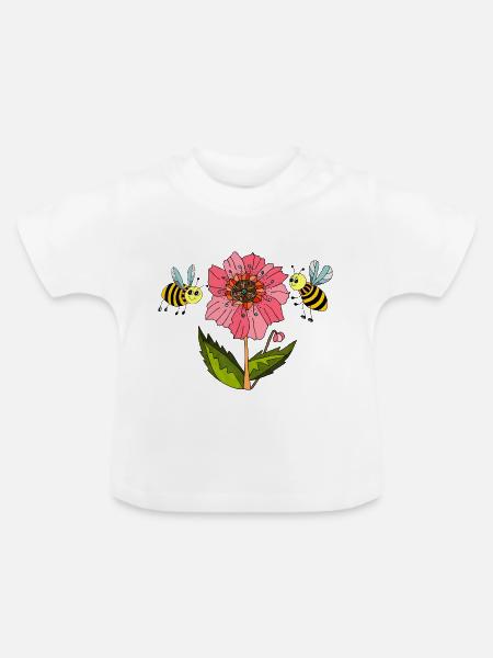 Insekten - Baby Bio-T-Shirt mit Rundhals - Weiß